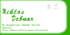 miklos debnar business card